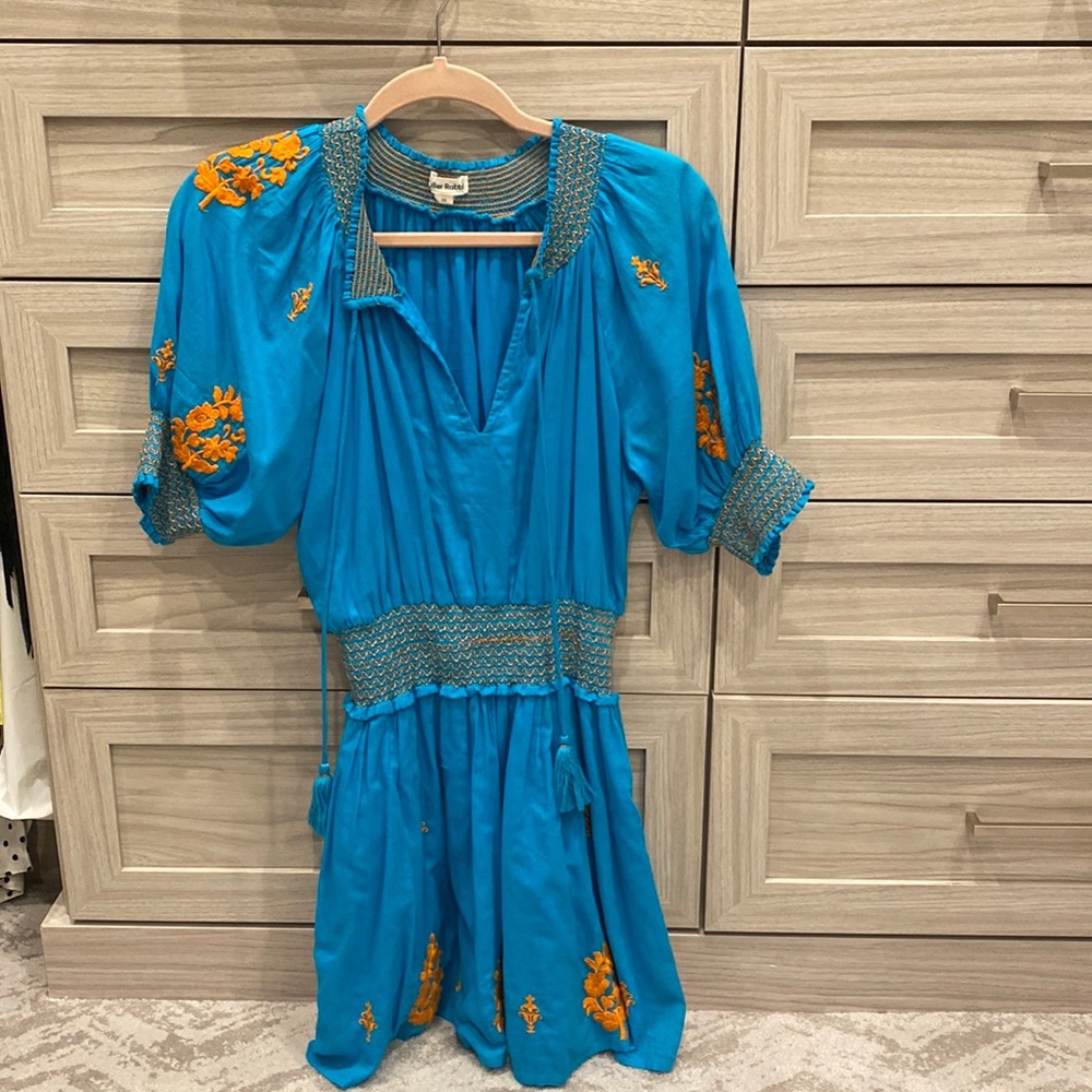 Roller Rabbit Turquoise Embroidered Dress - Picture 3 of 5